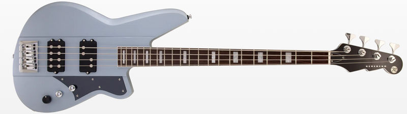 Reverend Thundergun Bass in Metallic Silver Freeze with softcase