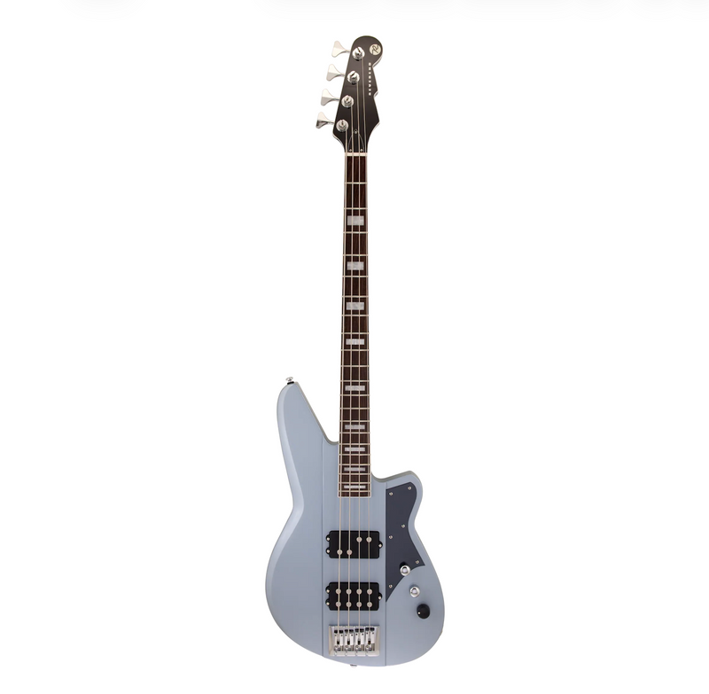Reverend Thundergun Bass in Metallic Silver Freeze with softcase