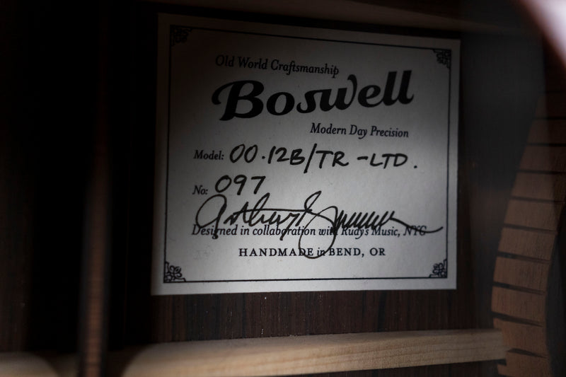 Boswell 00-12B Brazilian Rosewood, Figured Tunnel 13 Redwood Top
