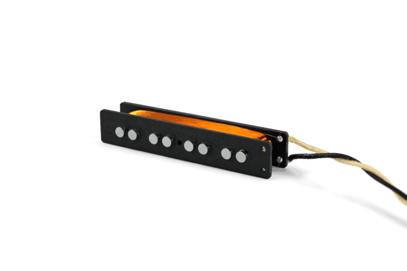 Lindy Fralin Pickups 4 String Jazz Bass Complete Set, Black Cover Raised Center